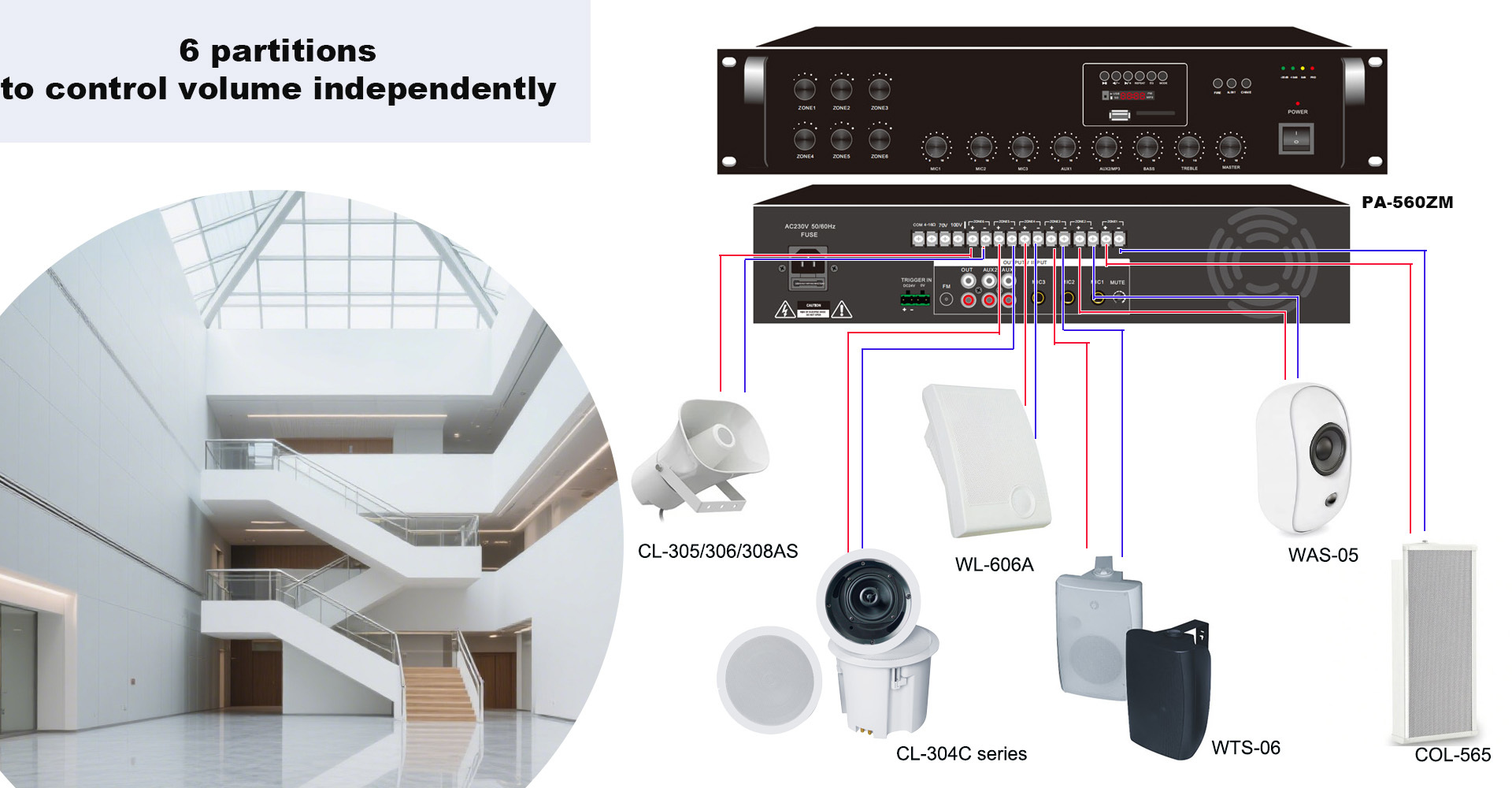 OEM ODM Ceiling Speaker 30W Coaxial Loudspeaker ABS Good Sound