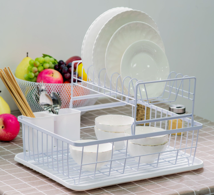 Anti Corrosion 1.5KG Stainless Steel 2 Tier Dish Rack