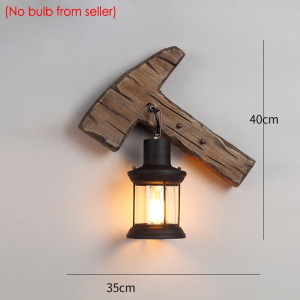 Restaurant bar cafe light creative industrial Vintage wood wall lamp(WH-VR-53)