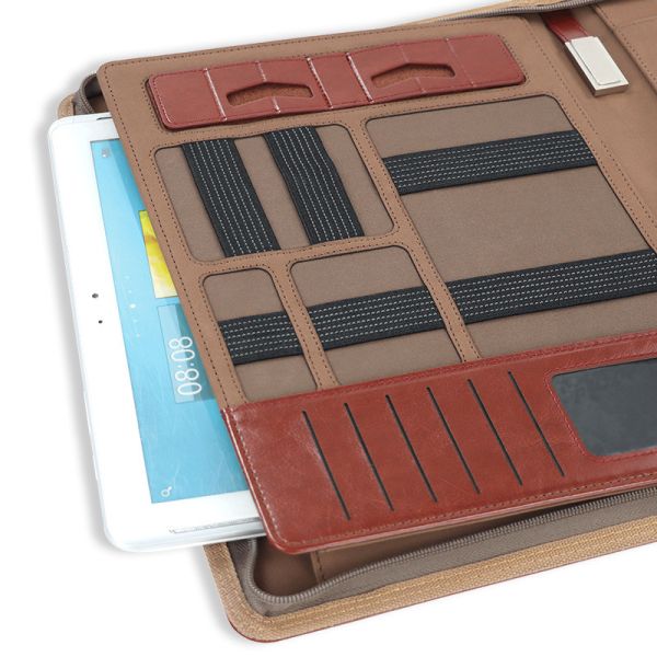 Handheld исполнительная кожаная портативная машинка портфолио дела универсальная с банком силы