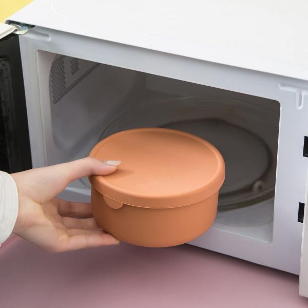 Caixa Bento de silicone para crianças Pequeninos Caixa de almoço de silicone de qualidade alimentar à prova de vazamento