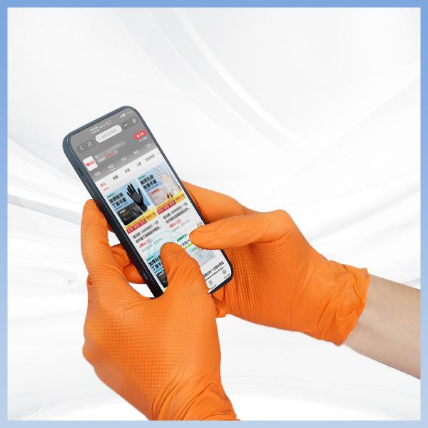 Luvas 8mil 9 Mil Nitrile Rubber Glove de Diamond Textured Thick Nitrile Work
