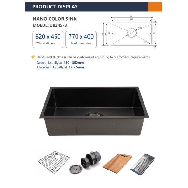 32 Undermount Stainless Steel Sink , 82x45 Brushed Stainless Steel Undermount Kitchen Sink