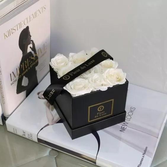 Square cardboard box popular kraft paper flower box preserved rose box