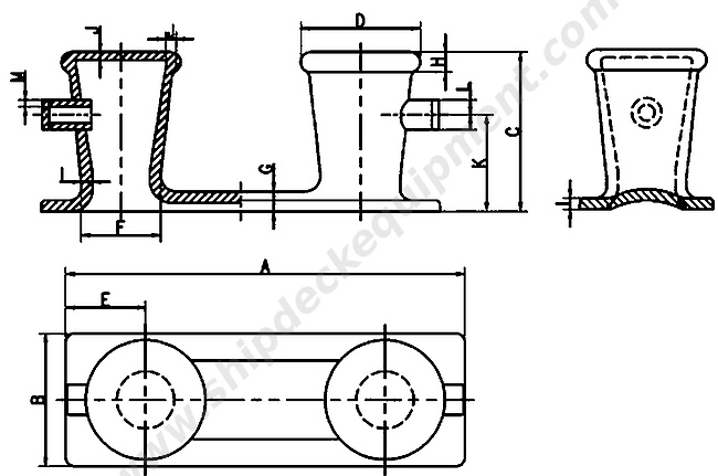 Double Bitt Mooring Bollard with Optional Horns | ASTM A27 Grade 70-36 Cast Steel