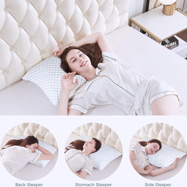 King Size Set of 2 Cooling Pillows for Sleeping Adjustable Loft Bed Firm or Soft Pillows for Side Festival Pattern