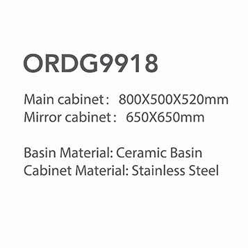 Stainless Steel Bathroom Sanitary Wares Customized Modern Bathroom Cabinet Orin ORDG9920