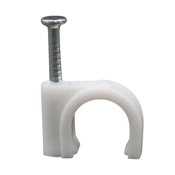 Good Quality Factory 12MM Round Cable Clips Flat Nail Clip Cable Plastic Clips