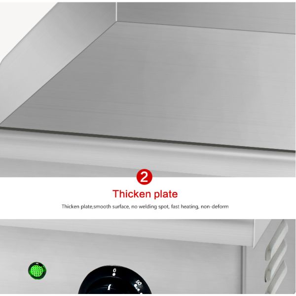 550x425x225mm Commercial Vertical Cast Iron Electric Griddle with Stainless Steel Body