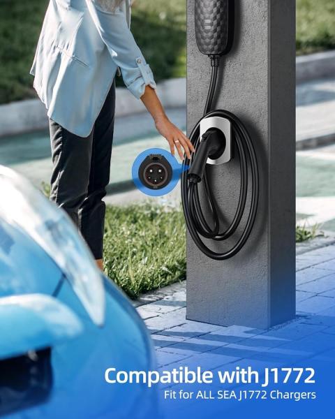 EV Charger Holder For SAE J1772 Charger Heavy Duty Material Electric Car Wall Mount Connector Charging Cable Organizer