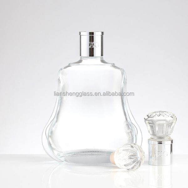 Unique Shape 500ml Glass Whisky Bottle with Clear Design and Crystal Glass Material