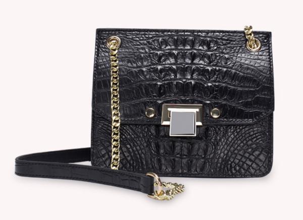 2019 alligator leather one-shoulder cross small square bag fashion crocodile leather ladies bag