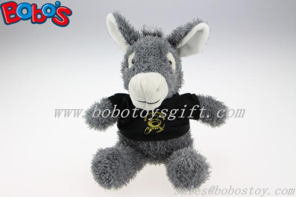 7.9Customized Stuffed Grey Donkey Toy With Printing Logo T-shirt