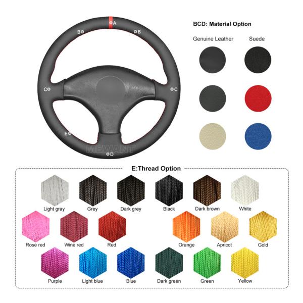 Sew Black Suede Steering Wheel Cover for Honda Civic 6 EK CTR EK3 EK4 Type R Sir EK9