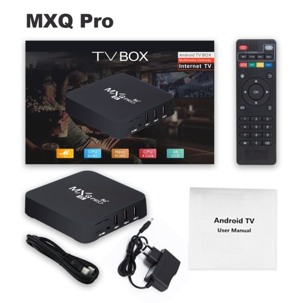Набор медиа-проигрывателя MXQ обломока 2.4G 5G WiFi 4K Google Youtube ROM Amlogic S905W RAM 16GB коробки 2GB ТВ андроида 7,1 MXQ Pro умный