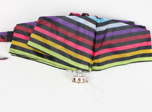 Travel Size Strong Compact Umbrella , Lightweight Travel Umbrella With Plastic Handle