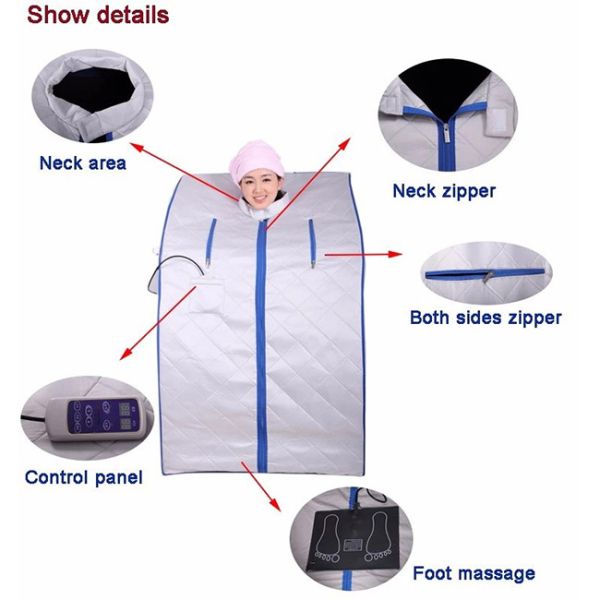 Silver Infrared Low Emf Portable Carbon Panel Heater Sauna One Person Sauna Tent