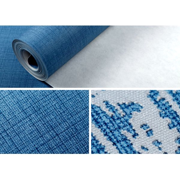 Blue Carton Chinese Style Non Woven Wallcovering Soundproof For Living Room / Bedroom