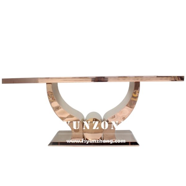 Couple Gold Stainless Steel Wedding Table for Bride and Groom Farmhouse Design Style for Hall or Apartment