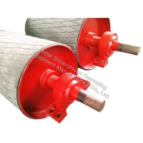 6205 6306 Bearing Rubber Coated Conveyor Drive Pulley For Harbor