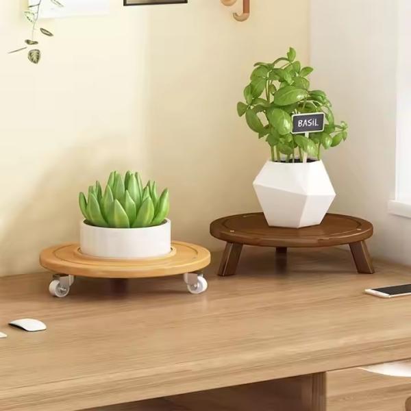 Commercialisation en gros de porte-bouteilles intérieurs porte-bouteilles élégant avec porte-plante en bois