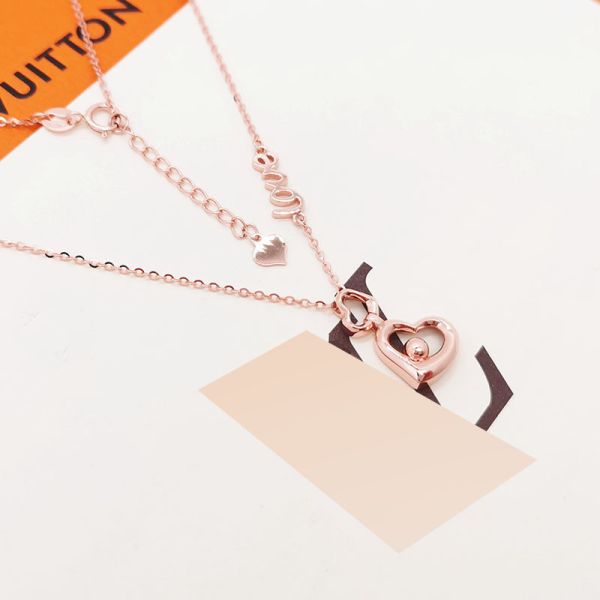 Colgante de oro rosa original de 18K con collar para mujeres