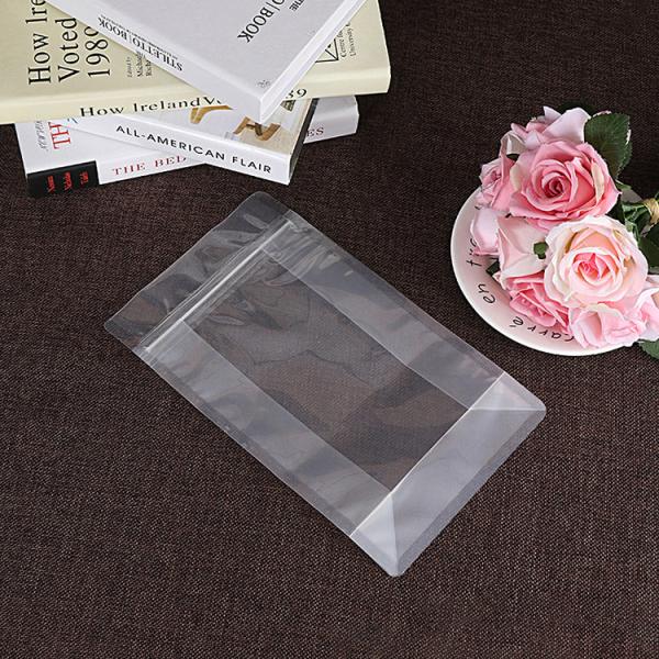 Crystal Clear Heat Seal Square Bottom Pouch Bags For Pet Food / Snack Packaging