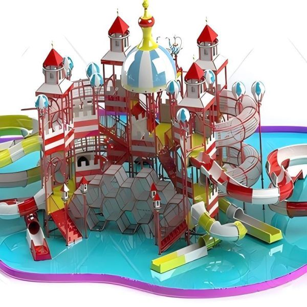 British Style Water Slide House 660m2 Anti UV for Aqua Park