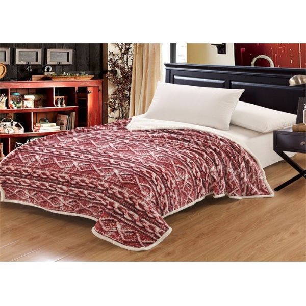 130x170cm 150x200cm Coral Colored Throw Blanket , Burgundy Coral Plush Blanket