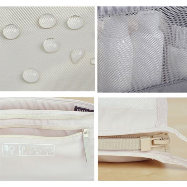 Factory direct hot sale clear toiletry bag polyester and mesh makeup bag eco beauty cosmetic bag