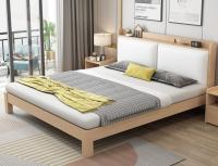 Imagem simples moderna do quarto da casa da cama 1,8 M 3D do armazenamento da madeira maciça