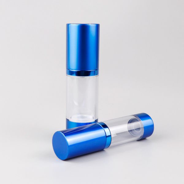 Бутылки брызг 0.5OZ 1OZ 1.7OZ 3.4OZ бутылка безвоздушной голубая круглая косметическая