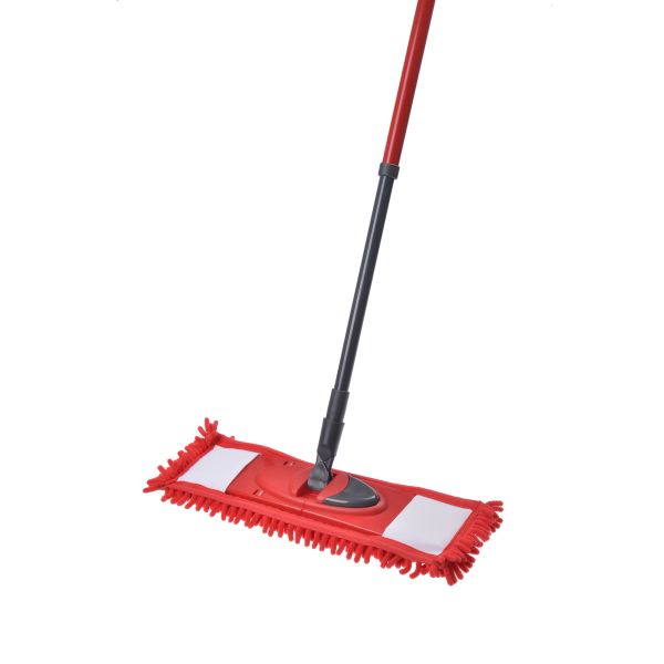 Washable Chenille Scrub Pads Commercial Microfiber Mop SS Telescopic Handle