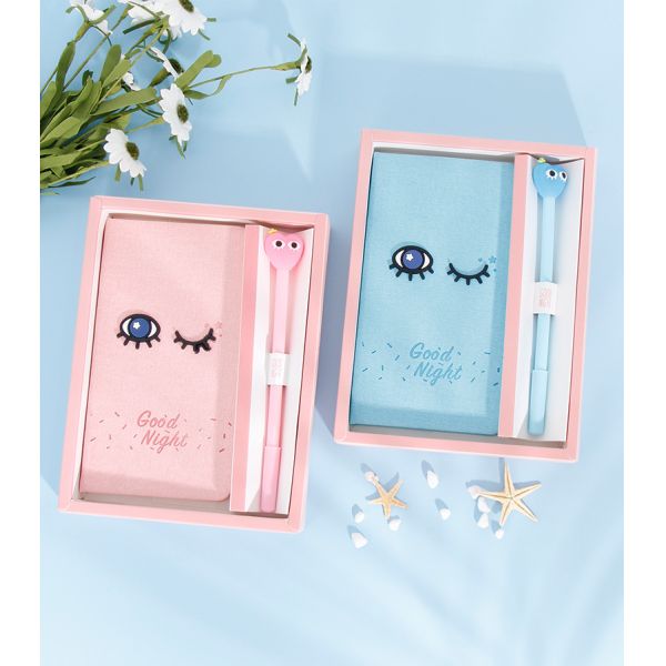 Business Office Gift Cartoon Creative End Stationery Set with Imitation Leather Cover