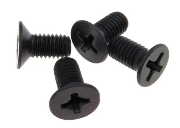 Flat Head M4 Machine Screw Steel Black Zinc Phillips Drive DIN 965