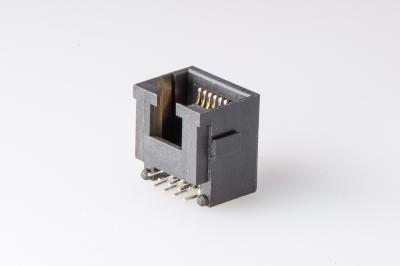 90 Degree Telephone Modular Jack With Sinking Plate H 8.6mm Black 8P8C LCP