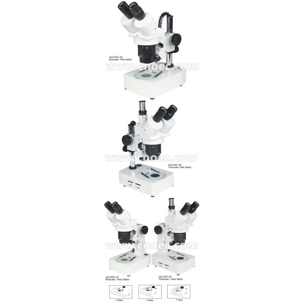 10x - 40x Trinocular Stereo Optical Microscope Track Stand and Pole Stand  A22.0301