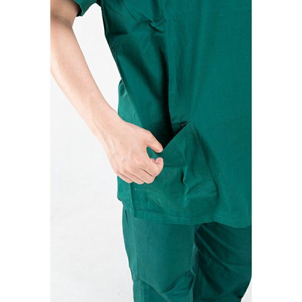 Больница использует медицинское хирургическое Scrub одевает короткое 100% хлопок v рукава - шея