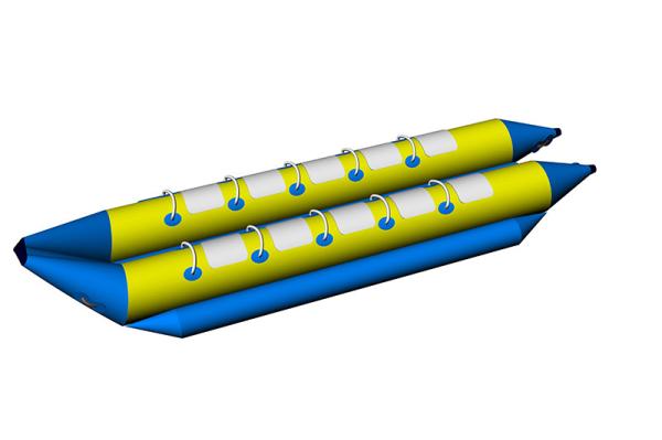 Double Lanes Inflatable Banana Boat With Reinforced Strips For Adult