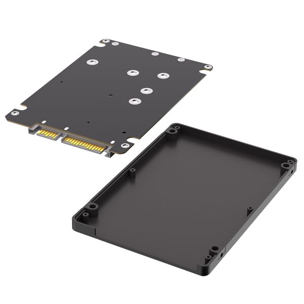 2 in 1 Combine M.2 NGFF Key B & MSATA SSD to  2.5 SATA3 Adapter With Plastic Enclosure