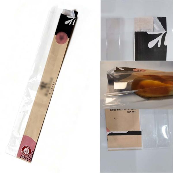 Eco Friendly Paper Baguette Bread Bags Biodegradable Film Fronted Baguette Bags Sturdy