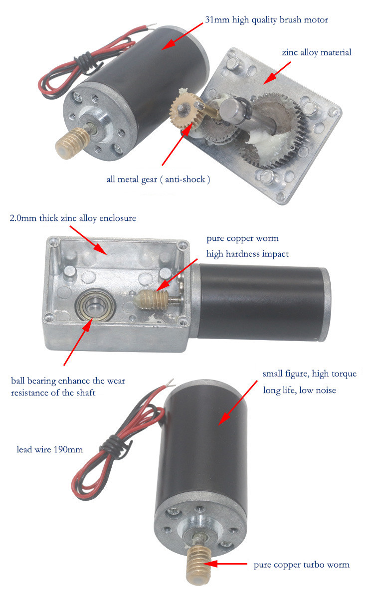 щетка мотора редуктора DC афиши 12V коммутированная с фиксируя кронштейном