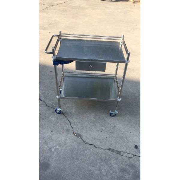 Défibrillateur de réanimation de soins de santé équipement de chariot avec deux étagères