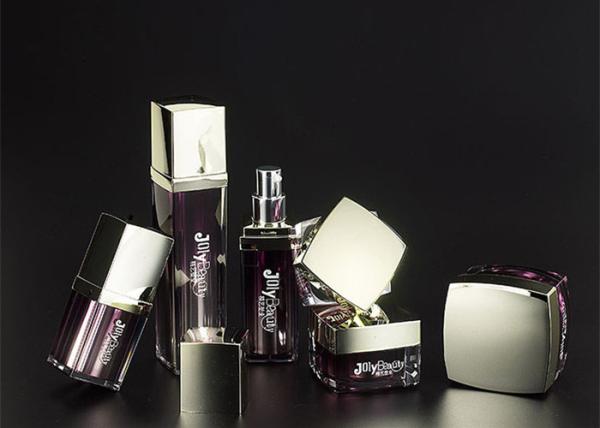 The jar square cap metal bottle body Burgundy  Empty Makeup Containers