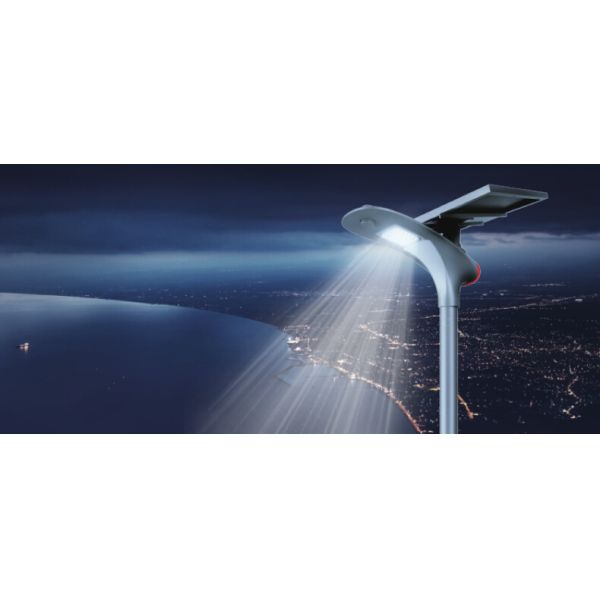 80W / 18V Solar Panel Street Lights Lithium Battery Integrated For Seaside Park