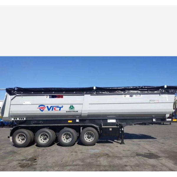 Sinotruk 3 axles 4 axles 40 cbm 60 tons tipper rear end dump car transport semi truck trailer with cargo truck body