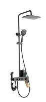Hotel Bathroom Stainless Rain Shower Set Black Mirror Polishing