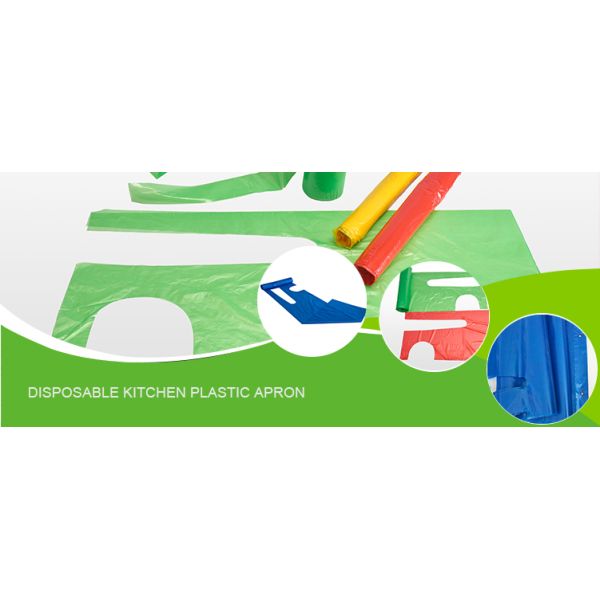 White Protective Eco-friendly Oilproof Disposable Plastic Aprons