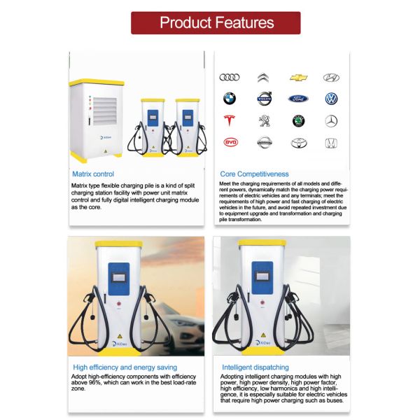 720KW Split EV Super Fast Charger 300-1000VDC Constant Power GPRS Communication
