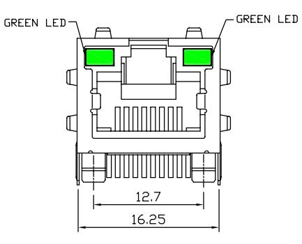 Плата порта LPJE101AWNL PCB FR4 RJ45 модульного Джек 1X1 вверх по пальцу EMI СИД